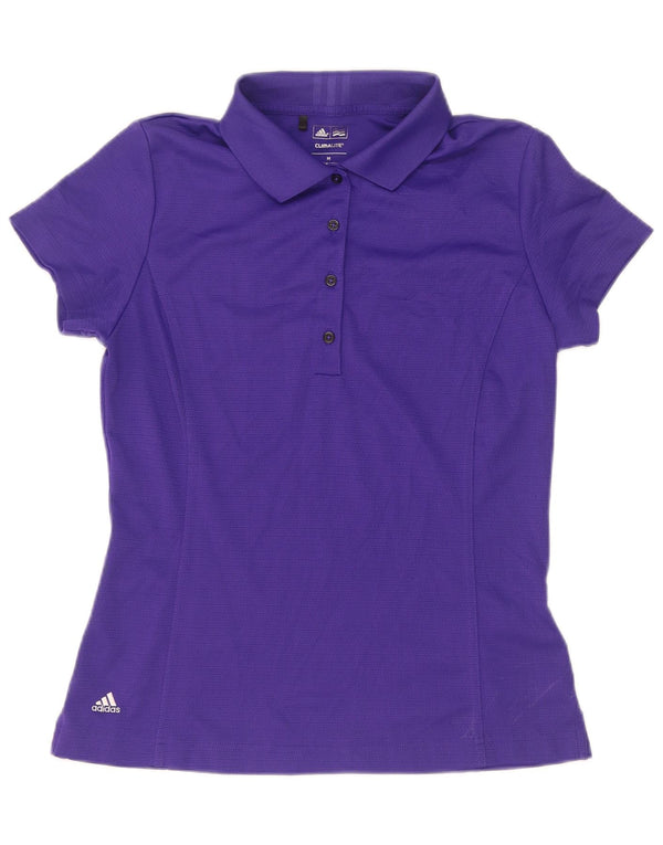 Tricou polo Adidas Climalite pentru femei UK 12 Poliester violet mediu