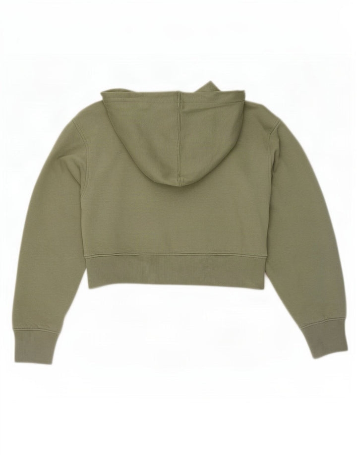 Pulover pentru damă Zara Crop Hoodie UK 10 Poliester verde mic