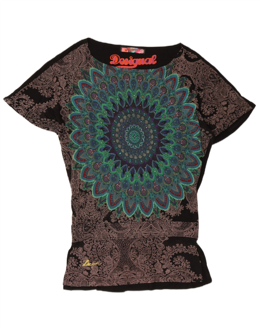 Bluză cu grafică Desigual Femei Top UK 10 Small Black Floral