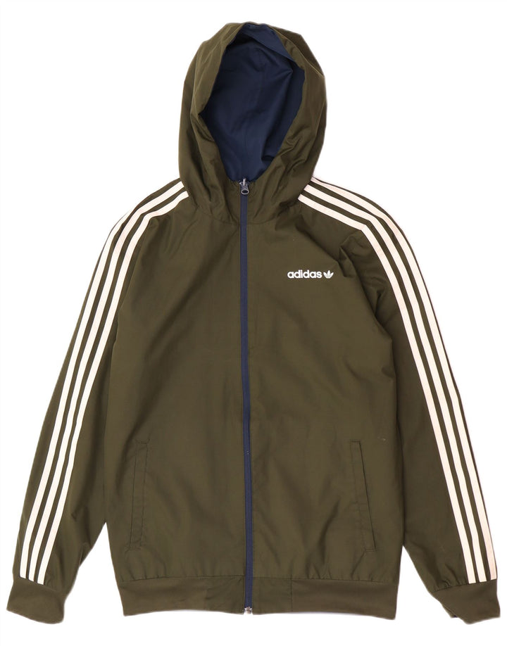 Jachetă reversibilă cu glugă pentru bărbați Adidas UK 36 Poliester kaki mic