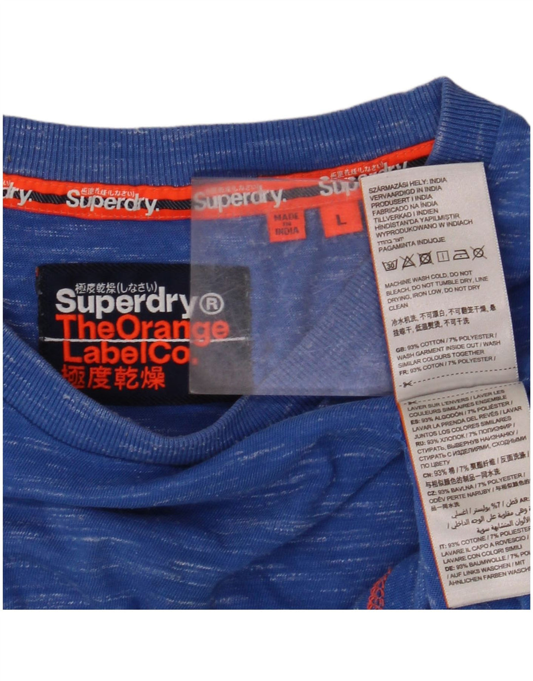Tricou SUPERDRY pentru bărbați Top mare, albastru, bumbac cu pete