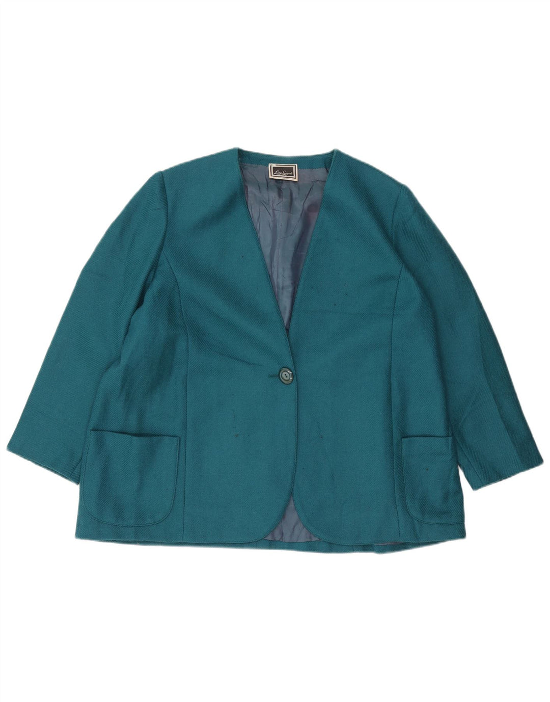 Sacou blazer pentru femei Luisa Spagnoli cu 1 nasture UK 20 2XL Lână albastră