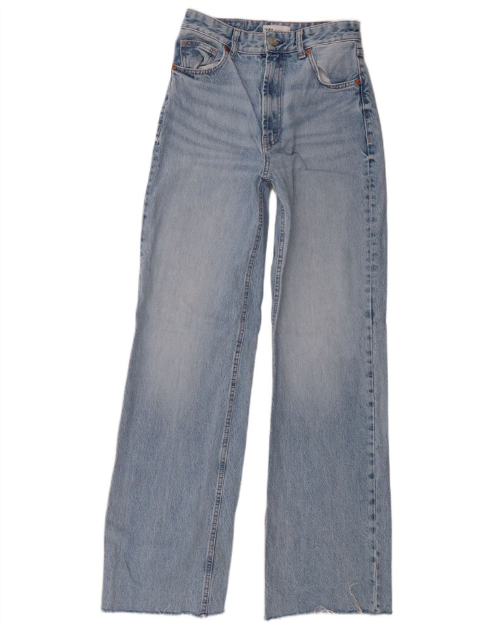 Blugi cu talie înaltă pentru femei Zara EU 38 Mici L28 L33 Bumbac albastru