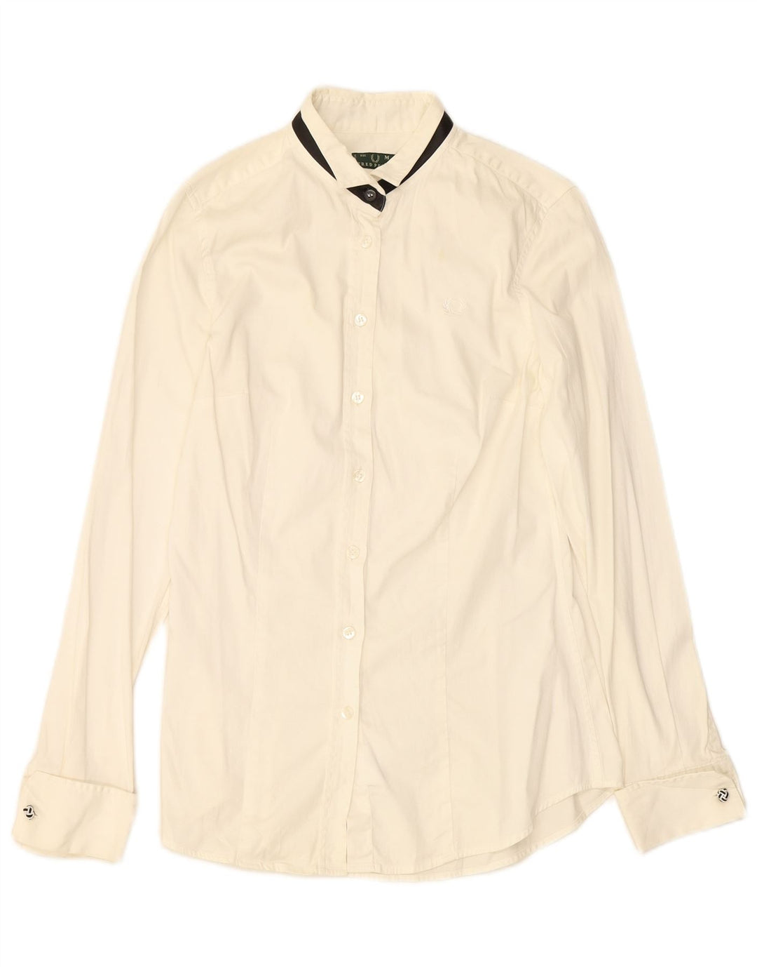 Cămașă FRED PERRY pentru femei UK 12 Medium Off White Bumbac