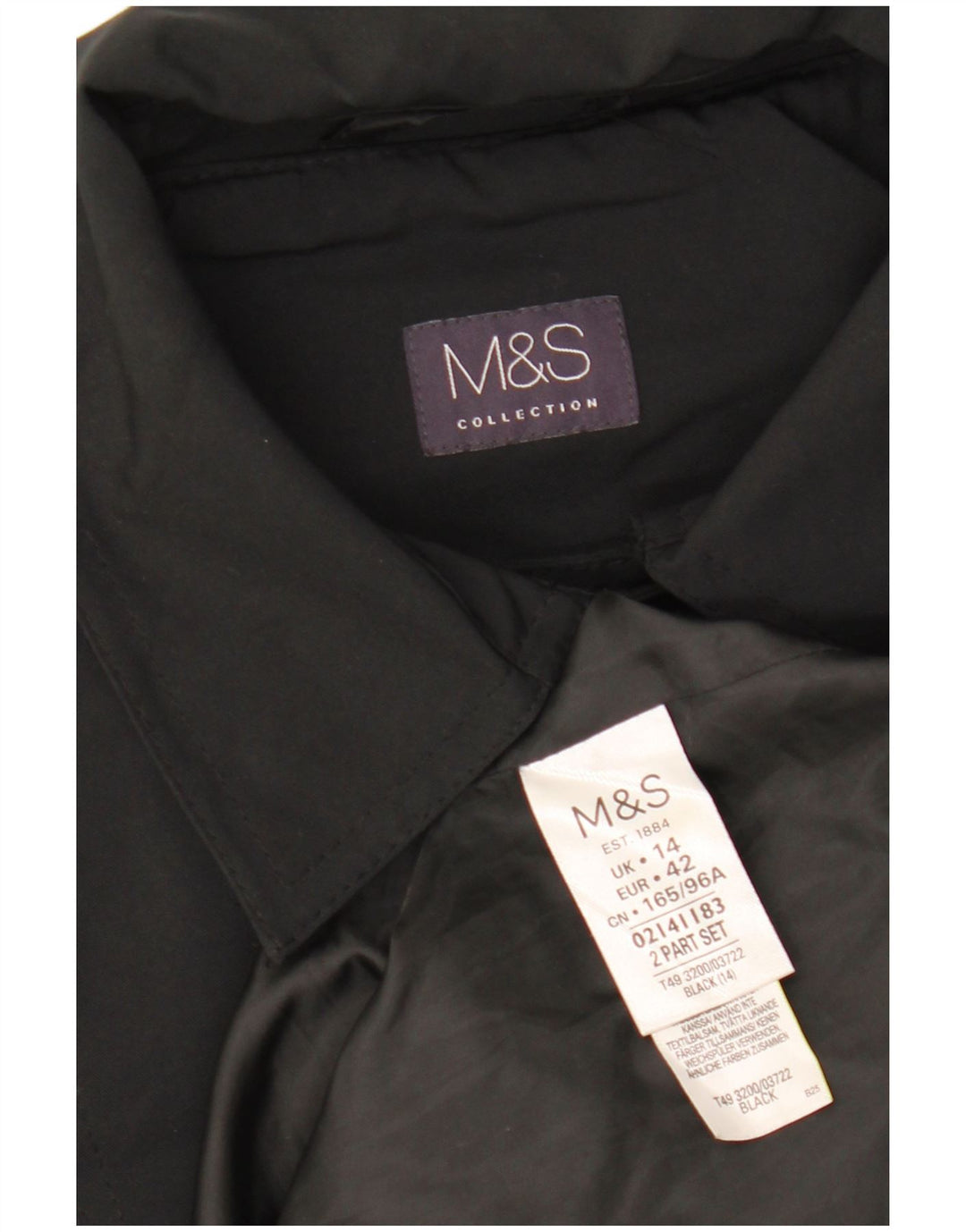 Trench pentru femei MARKS & SPENCER UK 14 Poliester negru mare