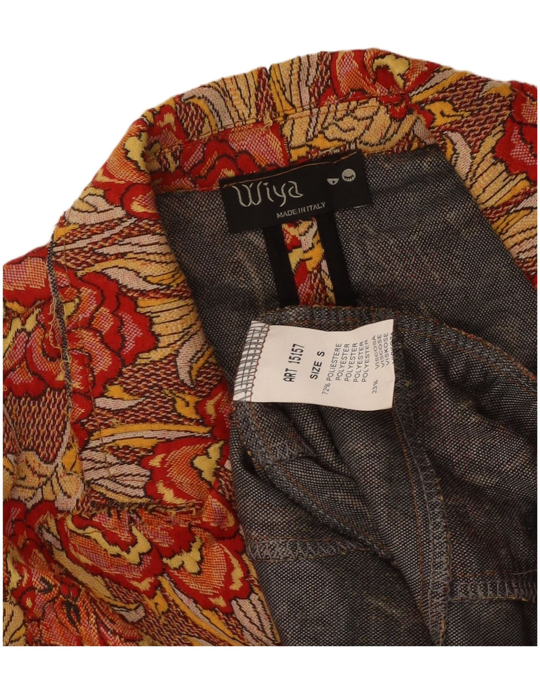 Jachetă vintage pentru femei cu 1 nasture, UK 10, multicoloră, florală