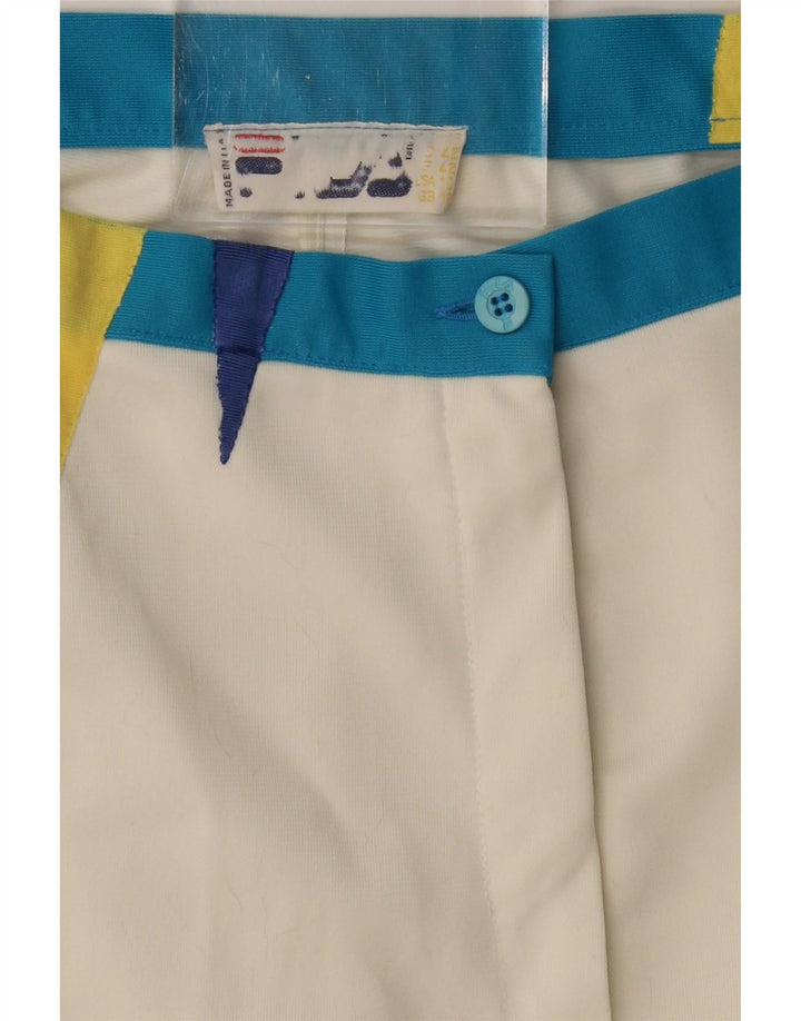 FILA Womens High Waist Chino Shorts EU 42 Large W28 White Colourblock Vintage Fila and Second-Hand Fila from Messina Hembry 