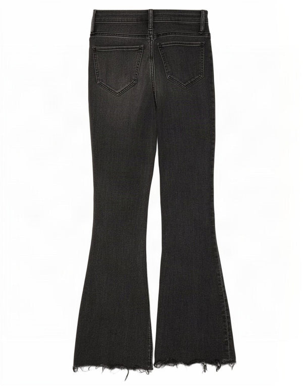 Hollister Womens High Rise Flared Jeans US 3 XS W26 L31 Grey Cotton