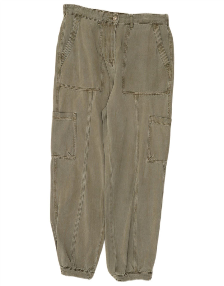 Pantaloni cargo crop pentru femei Marks & Spencer UK 12 Medium W30 L26 Kaki