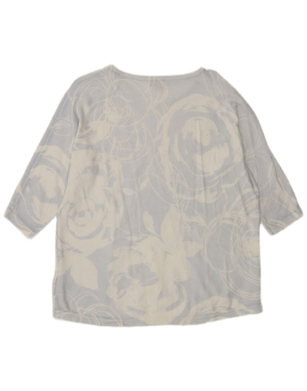 Phase Eight Top pentru femei cu mâneci 3/4 UK 12 Medium Blue Floral Bumbac