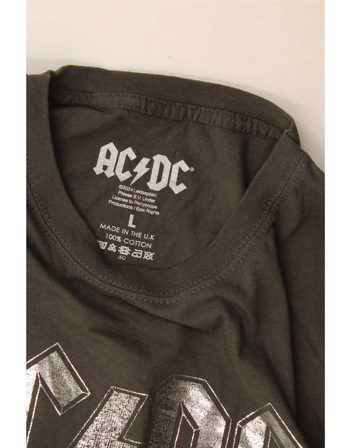 Tricou grafic pentru bărbați AC/DC, cu bandă mare din bumbac, gri