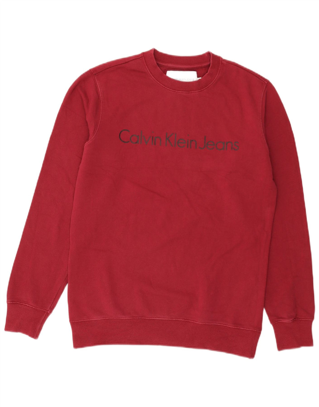 Calvin Klein Jeans Hanorac grafic pentru bărbați Pulover mic, roșu, bumbac