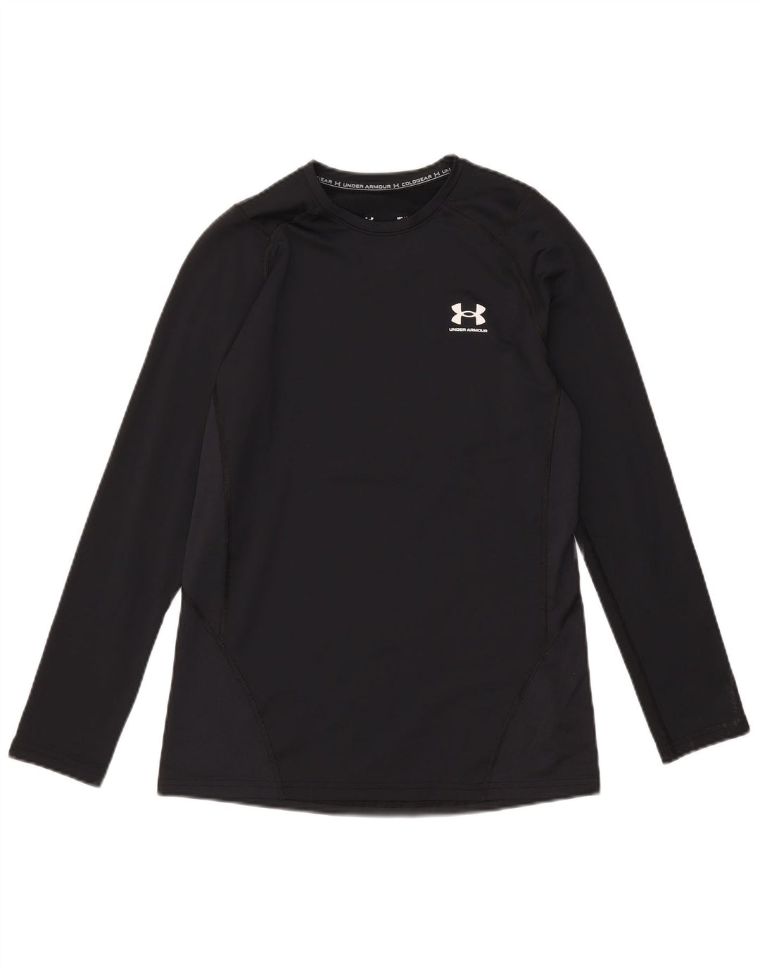 Under Armour Cold Gear Top cu mânecă lungă pentru bărbați, poliester mediu negru