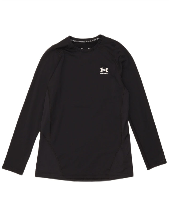 Under Armour Cold Gear Top cu mânecă lungă pentru bărbați, poliester mediu negru