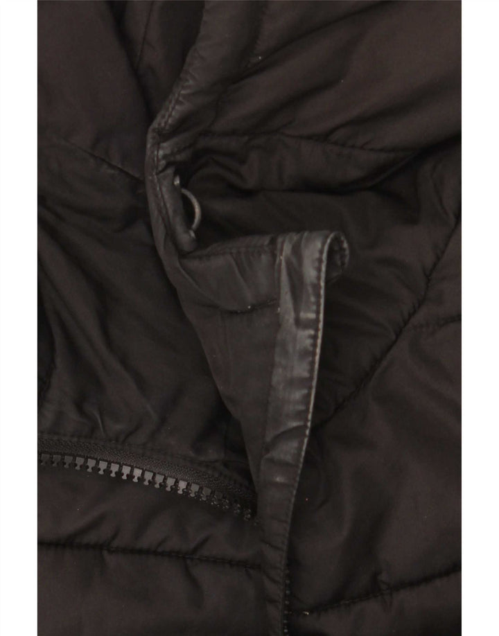Jachetă căptușită cu glugă Superdry pentru femei UK 12 Poliester mediu negru