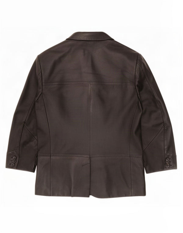 Jachetă vintage pentru bărbați din piele cu 3 nasturi IT 52 XL negru