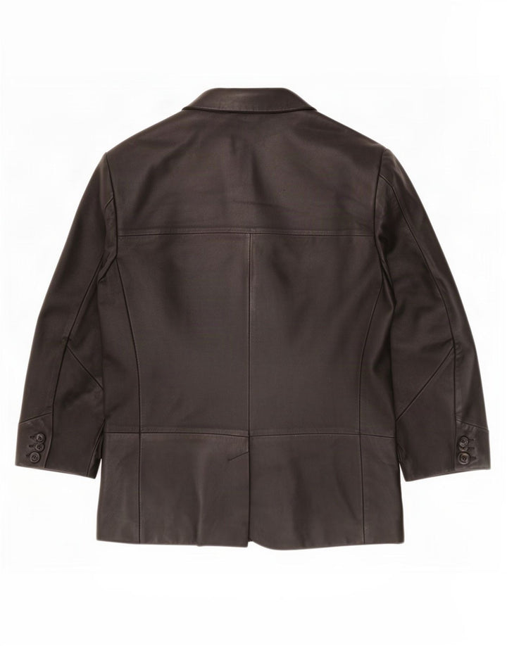 Jachetă vintage pentru bărbați din piele cu 3 nasturi IT 52 XL negru