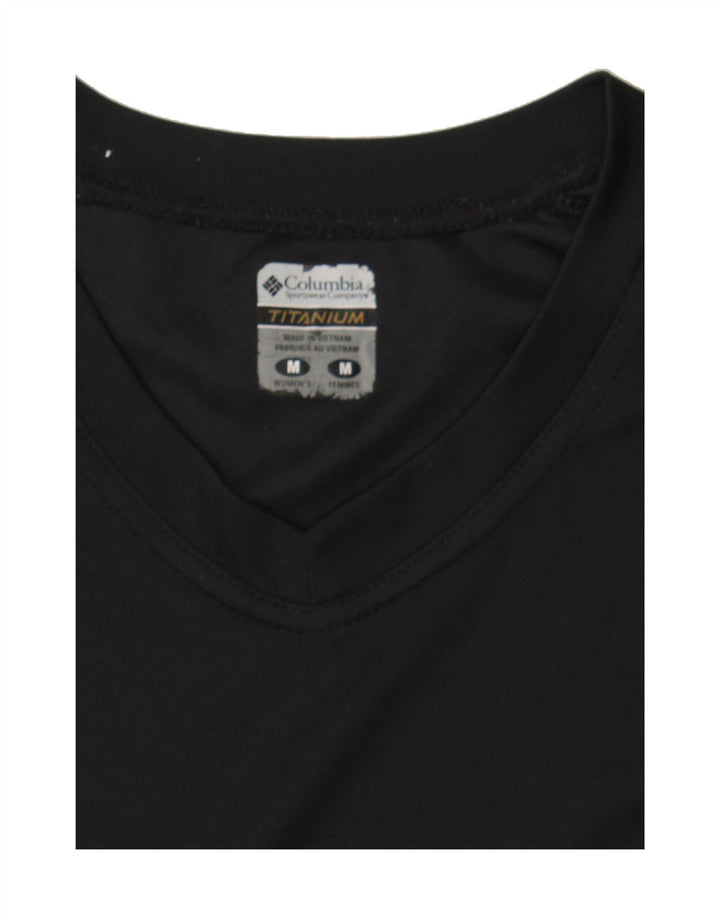 COLUMBIA Womens Titanium Graphic Top 3/4 Sleeve UK 12 Medium Black Vintage Columbia and Second-Hand Columbia from Messina Hembry 