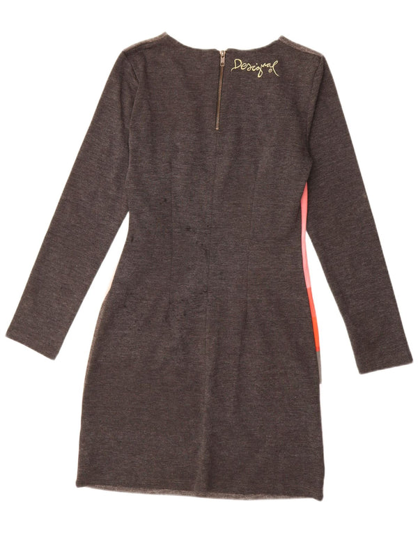 Rochie teacă cu mânecă lungă pentru femei Desigual UK 12 Medium Gri Geometric