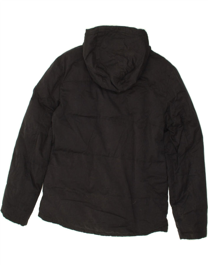 JACK WILLS Mens Hooded Padded Jacket UK 10  Small Black Polyamide Vintage Jack Wills and Second-Hand Jack Wills from Messina Hembry 