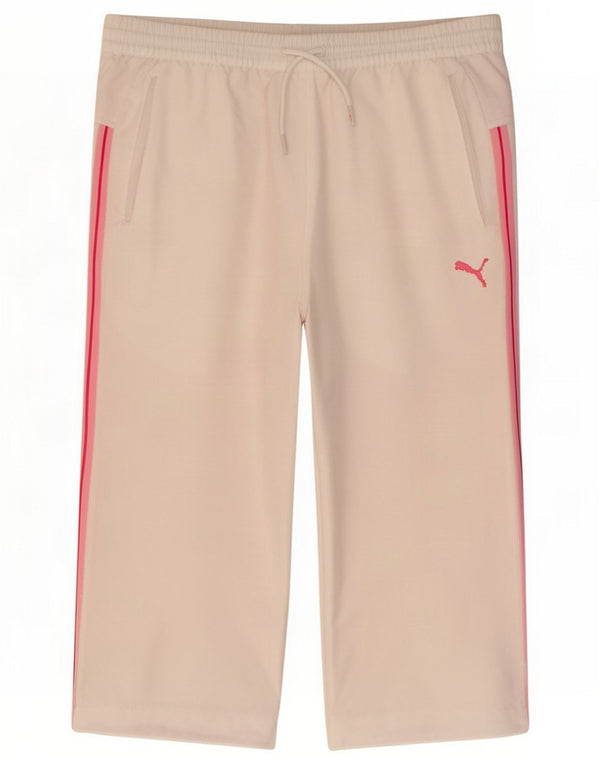 Pantaloni de trening Capri Puma pentru femei UK 8 Small White Colorblock Bumbac