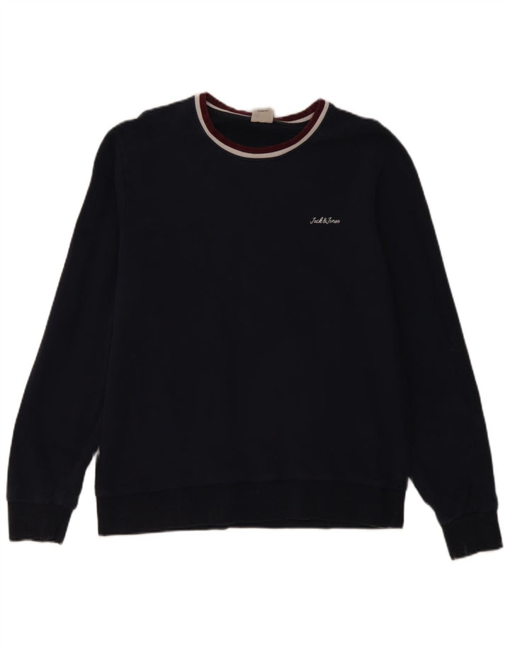 Pulover pentru bărbați Jack & Jones Pulover mare din bumbac bleumarin