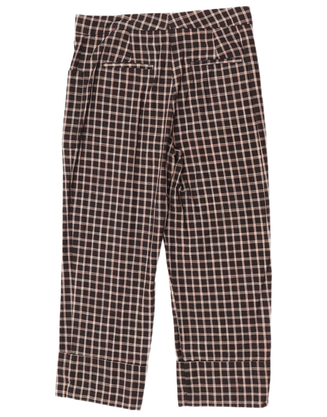 Pantaloni tăiați pentru femei Zara Mediu L28 L23 Bumbac cu carouri negru