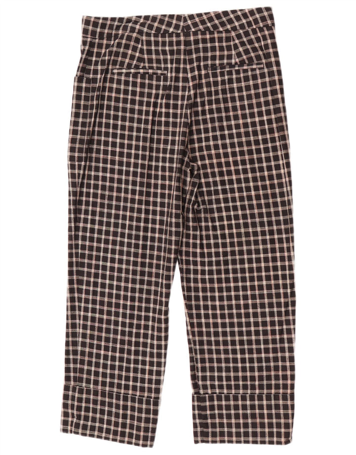 Pantaloni tăiați pentru femei Zara Mediu L28 L23 Bumbac cu carouri negru