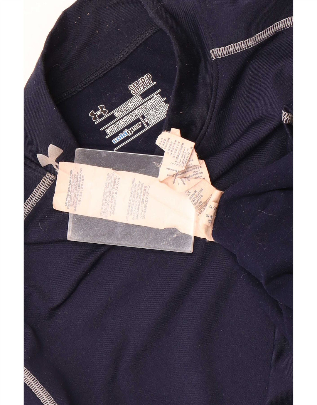 Under Armour Cold Gear Graphic Top cu mânecă lungă pentru bărbați, cu dungi mici, bleumarin