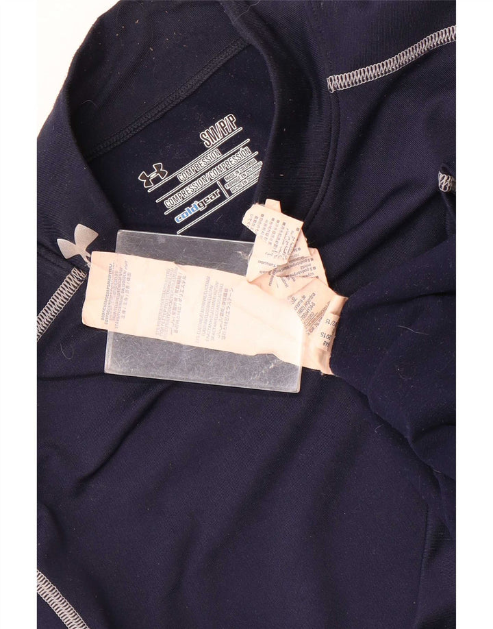 Under Armour Cold Gear Graphic Top cu mânecă lungă pentru bărbați, cu dungi mici, bleumarin