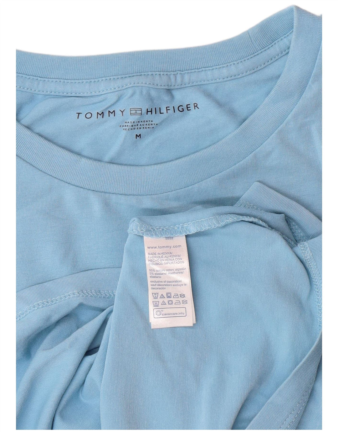TOMMY HILFIGER Tricou Bărbați Top Bumbac Albastru Mediu