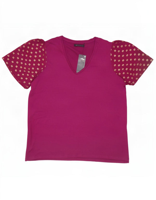 Tricou pentru femei Marks & Spencer Top UK 18 XL Viscoză cu pete maro