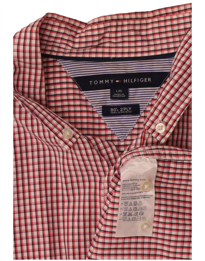 Cămașă pentru bărbați Tommy Hilfiger, mare, roșu, din bumbac