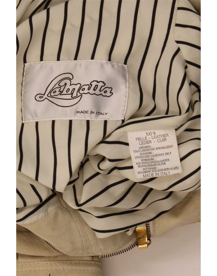 Jachetă bomber oversized de piele intoarsa pentru femei Lamatta UK 16, mare, bej