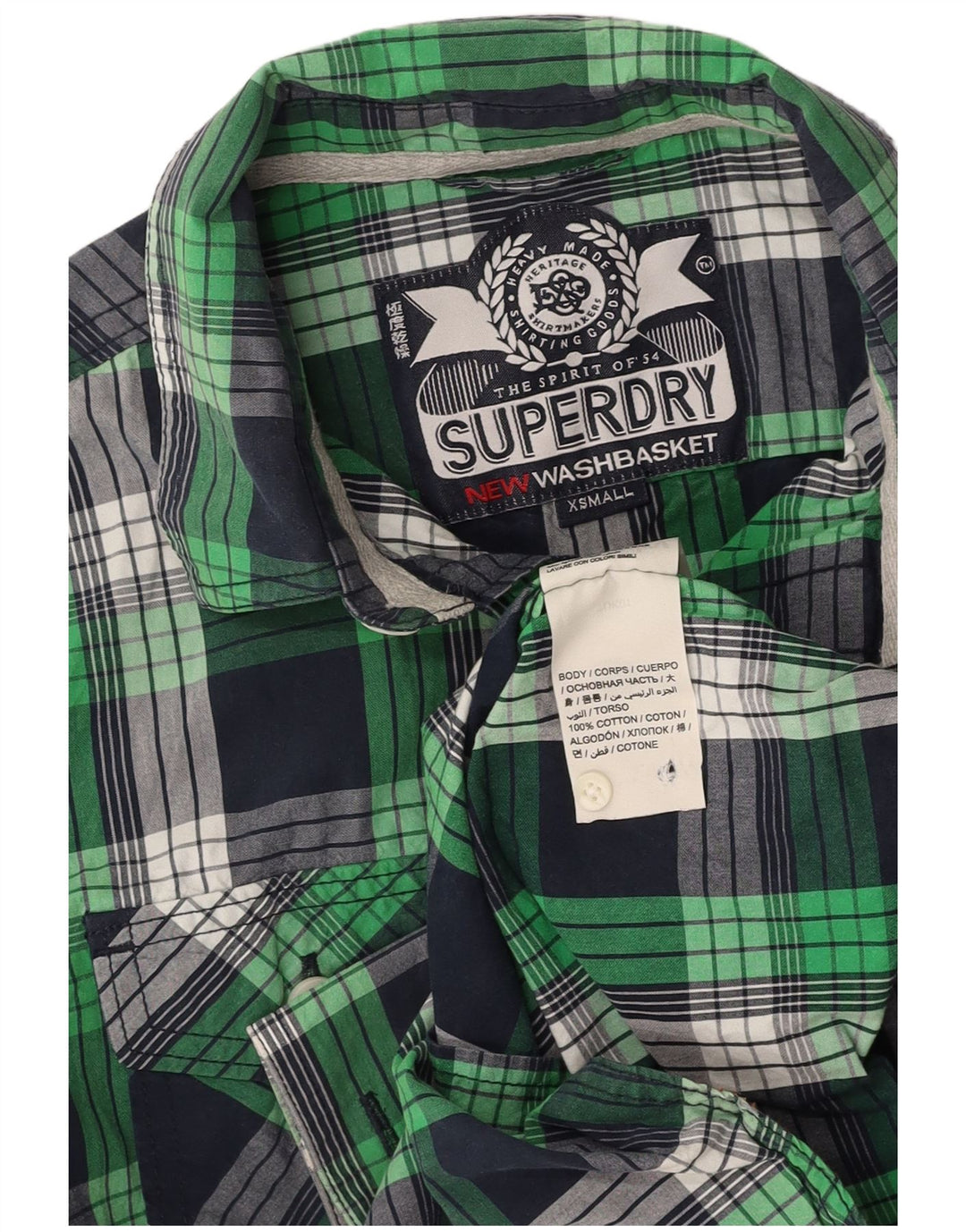Cămașă pentru bărbați SUPERDRY XS Bumbac cu carouri bleumarin