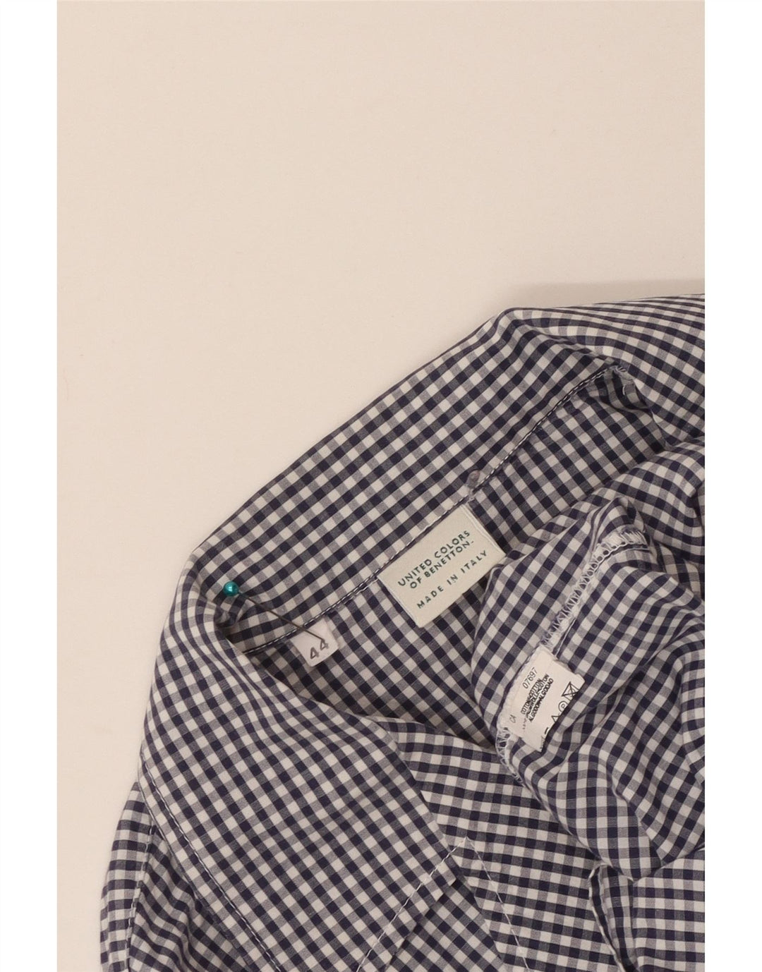 Cămașă Benetton pentru femei IT 44 Medium Bluemarin Gingham Bumbac