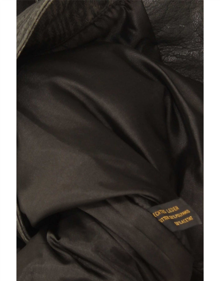 Jachetă de piele vintage pentru femei UK 18 XL neagră