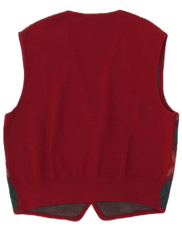 Cardigan fără mâneci pentru bărbați Dreamland, mare, burgundă Argyle/Diamond