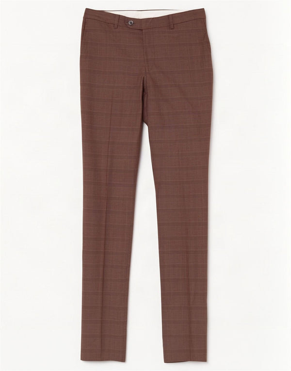 Pantaloni de costum pentru bărbați Cerruti 1881 Slim W32 L36 Brown Check Wool
