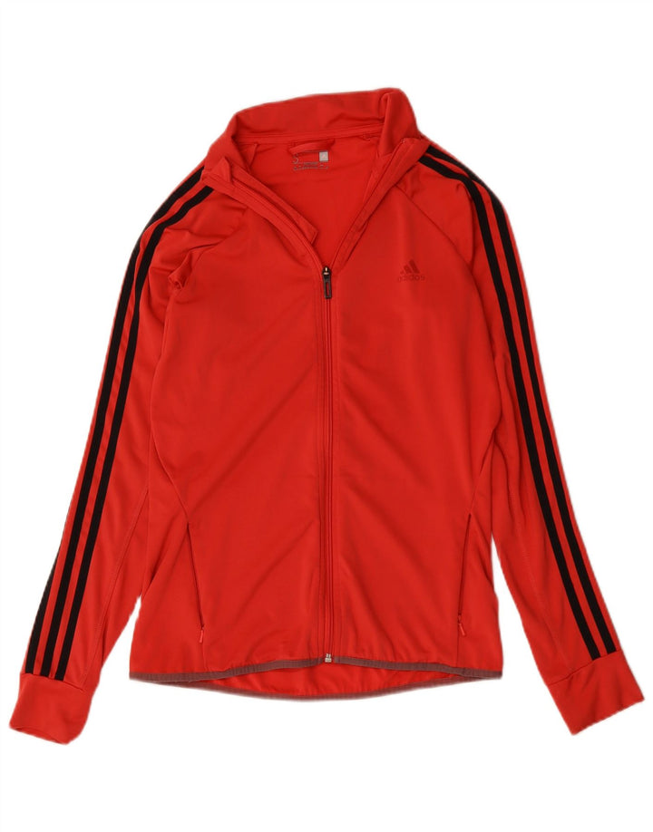 Jachetă de top pentru trening Climalite pentru femei Adidas UK 8/10 Poliester roșu mic