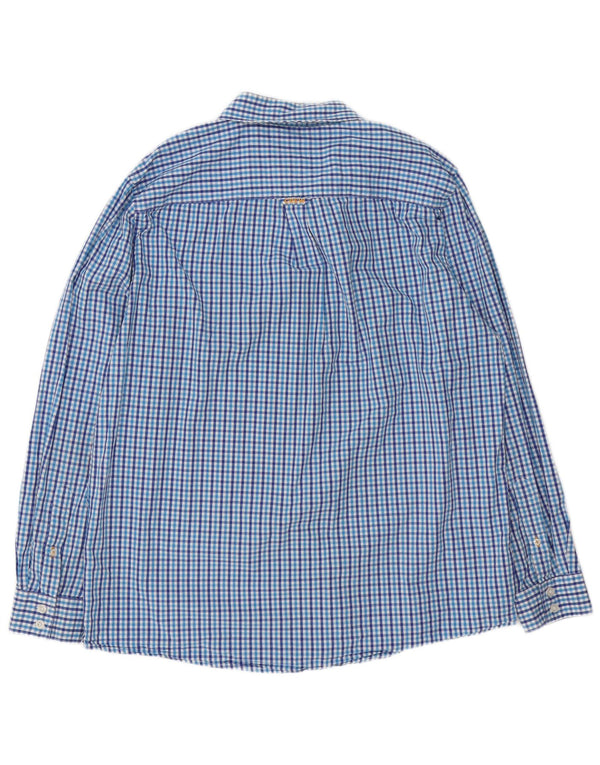Crew Clothing Cămașă clasică pentru bărbați, XL, bumbac vichy albastru