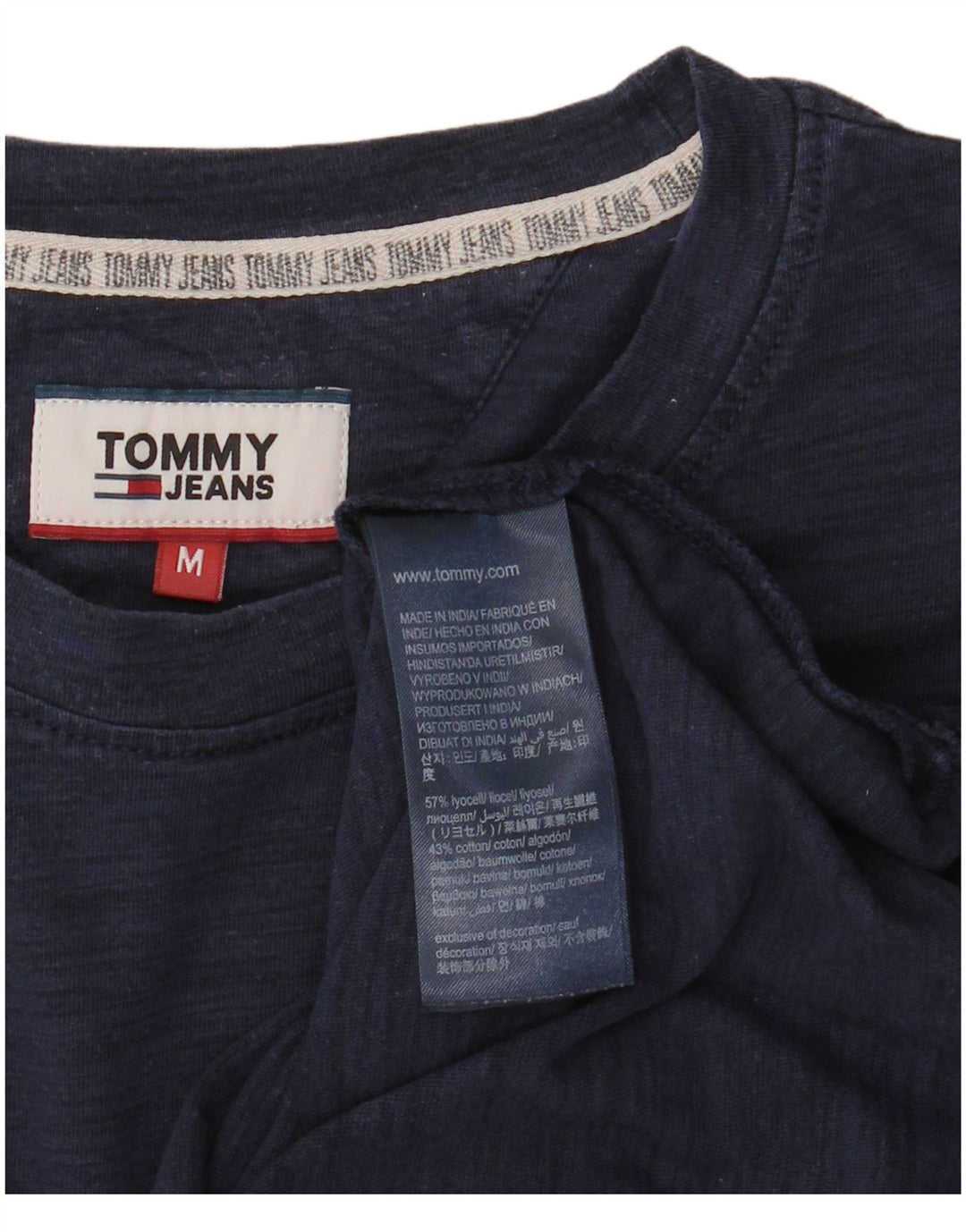 TOMMY HILFIGER Tricou Bărbați Top Mediu Bleumarin Lyocell