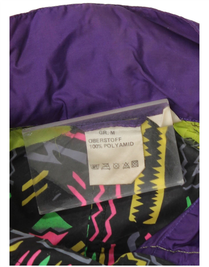 Jachetă de ploaie vintage pentru bărbați UK 38 Poliamidă geometrică violet mediu