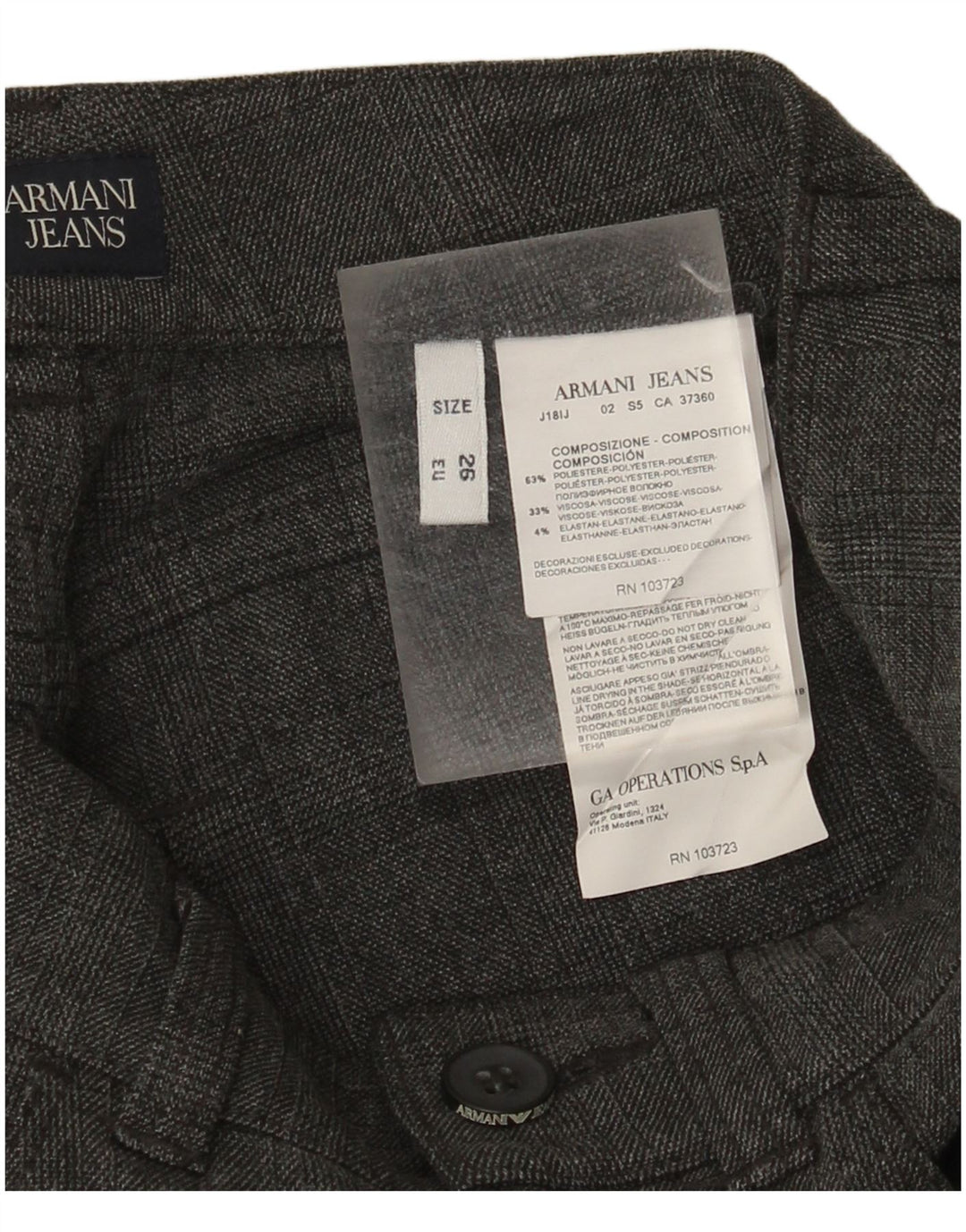 Pantaloni casual slim pentru femei Armani L26 L28 poliester cu carouri gri