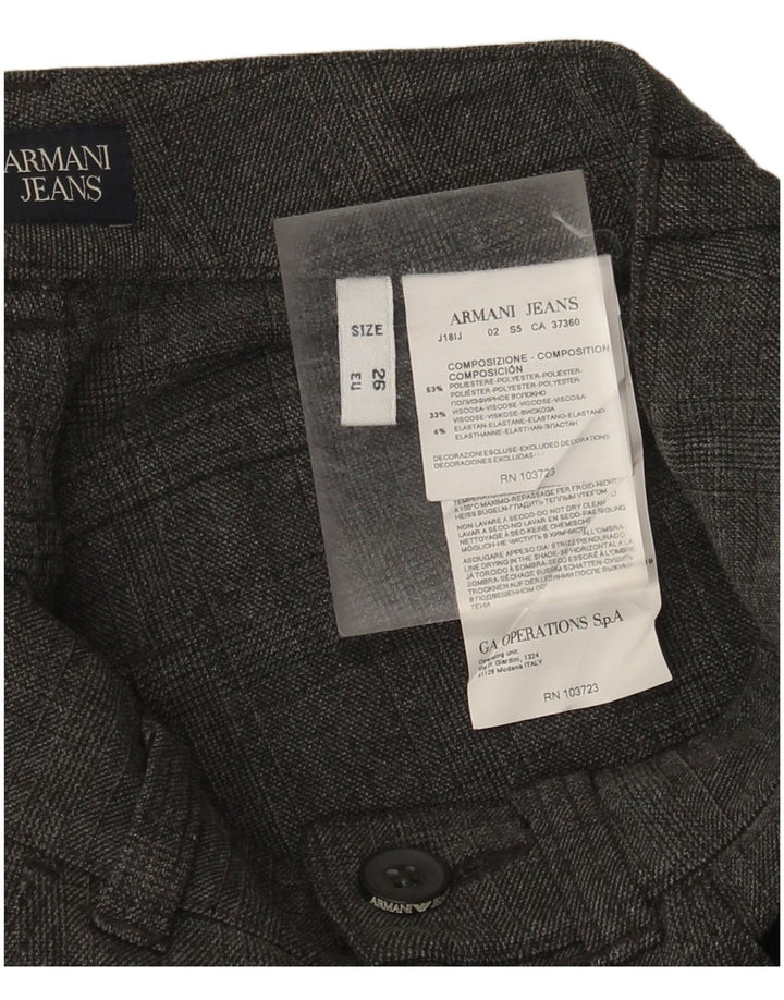 Pantaloni casual slim pentru femei Armani L26 L28 poliester cu carouri gri