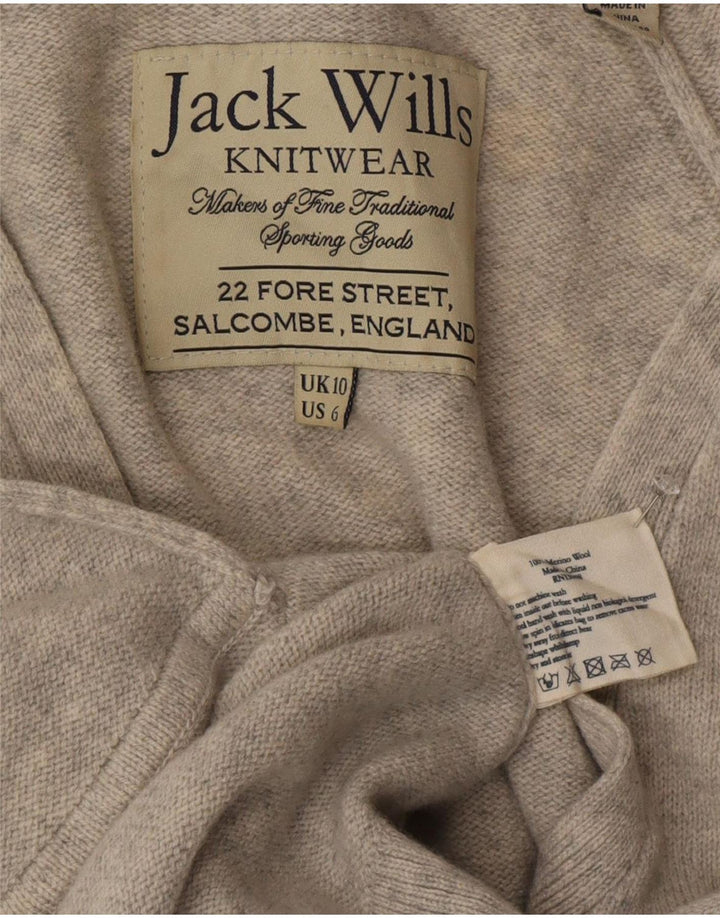 Pulover cardigan Jack Wills pentru femei UK 10 Lână gri mică