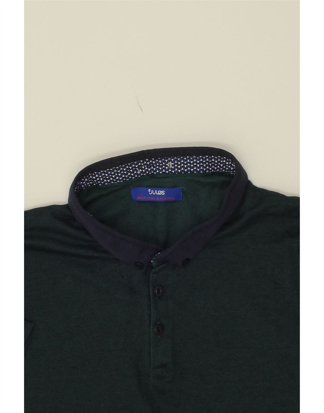 JULES Mens Polo Shirt Large Green Vintage Jules and Second-Hand Jules from Messina Hembry 