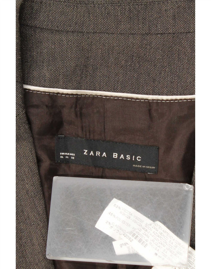 Jachetă pentru femei Zara cu 1 nasture, UK 18 XL, gri viscoză