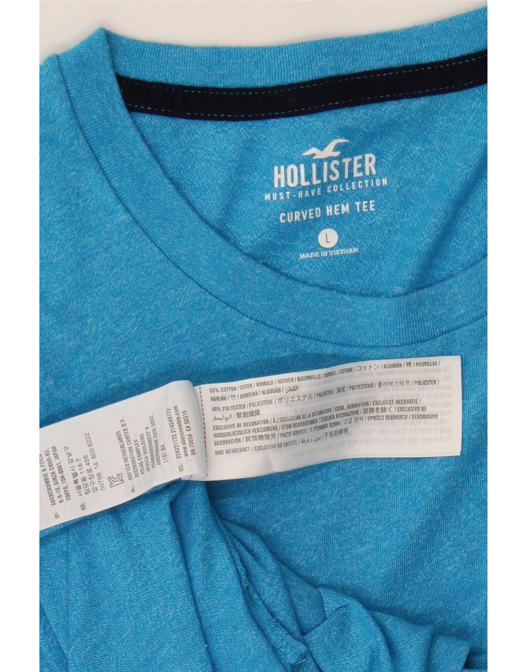 Tricou Hollister pentru bărbați Top mare din bumbac albastru