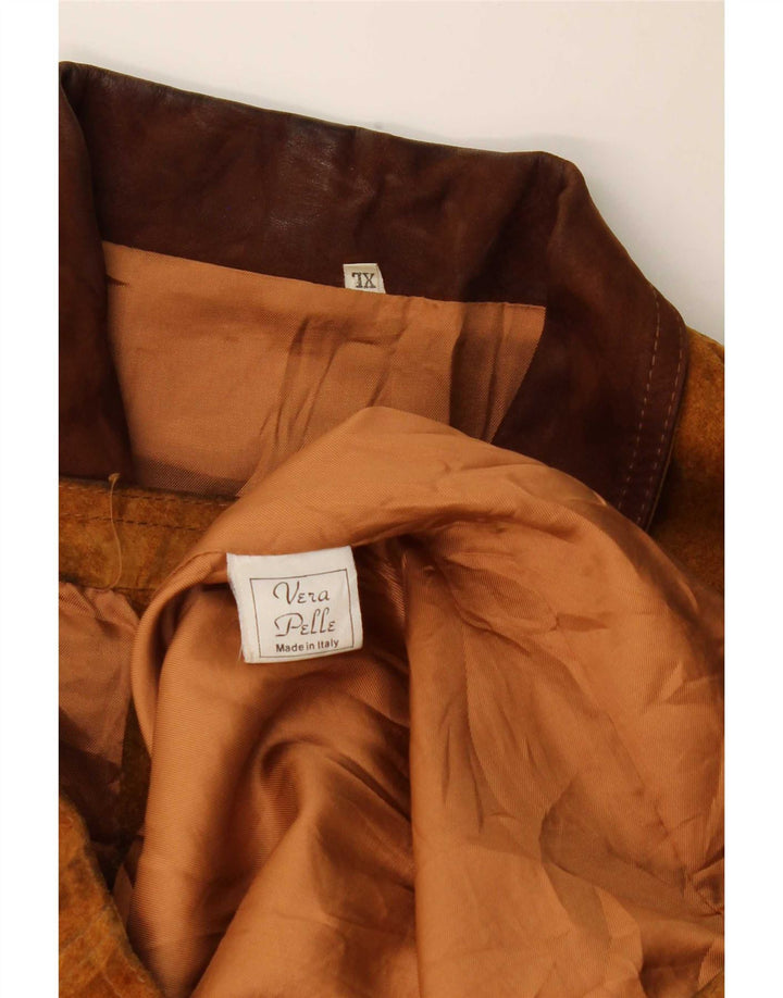 Pardesiu vintage pentru bărbați din piele intoarsa UK 42 XL din piele maro